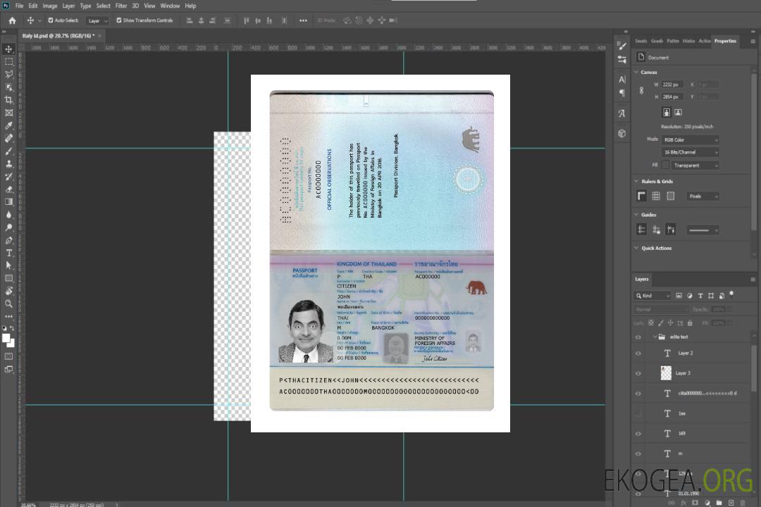 Passeport thaïlandais nouvelle version template Passeport thaïlandais nouvelle version template